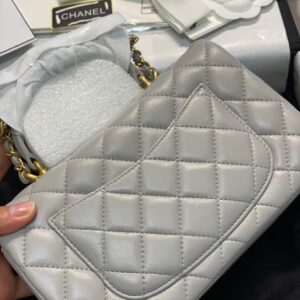 Túi Chanel Handle Replica 11 Cao Cấp Nữ Màu Xám 20cm (2)