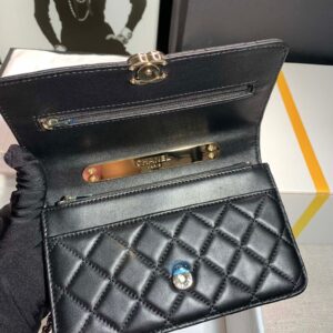 Túi Chanel Quai Cầm Cầu Vồng Replica 11 Cao Cấp Màu Đen 19x12cm (2)