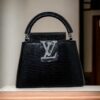 Túi Louis Vuitton LV Capucines Da Kì Nhông Like Auth Màu Đen 21cm (2)