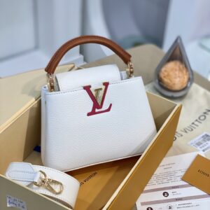 Túi Louis Vuitton LV Capucines Replica 11 Nữ Màu Trắng 21cm (2)