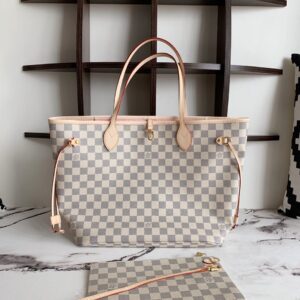 Túi Louis Vuitton LV Never Full Họa Tiết Monogram Rep 11 Màu Trắng 32x29x17cm (1)