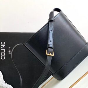 Túi Xách Cao Cấp Celine Triomphe Mini Logo Thêu Nổi Màu Đen 19 (2)