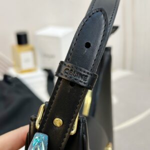 Túi Xách Celine Triomphe Chất Da Bê Replica 11 Nữ Màu Đen 23x14x7cm (2)