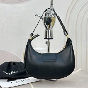 Túi Xách Celine Triomphe Chất Da Bê Replica 11 Nữ Màu Đen 23x14x7cm (2)