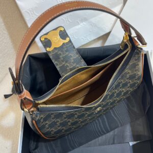 Túi Xách Celine Triomphe Rep 11 Họa Tiết Monogram Khóa Vàng 23x14x7cm (2)