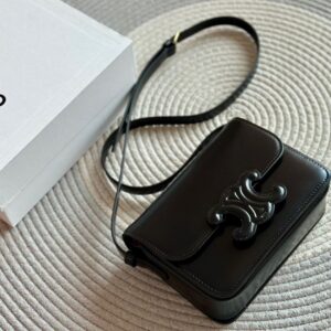 Túi Xách Celine Triomphe Shoulder Bag Rep 11 Nữ Khóa Đen Bóng 18 (2)