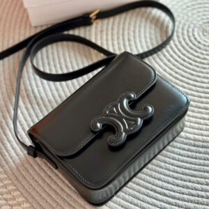 Túi Xách Celine Triomphe Shoulder Bag Rep 11 Nữ Khóa Đen Bóng 18 (2)