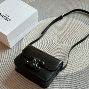 Túi Xách Celine Triomphe Shoulder Bag Rep 11 Nữ Khóa Đen Bóng 18 (2)