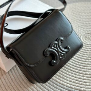 Túi Xách Celine Triomphe Shoulder Bag Rep 11 Nữ Khóa Đen Bóng 18 (2)