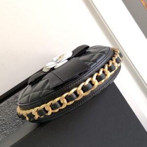 Túi Xách Chanel 23K Hình Bán Nguyệt Replica 11 Cao Cấp Màu Đen 16x3 (2)