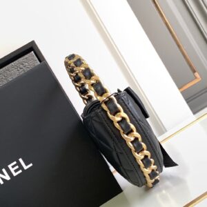 Túi Xách Chanel 23K Hình Bán Nguyệt Replica 11 Cao Cấp Màu Đen 16x3 (2)