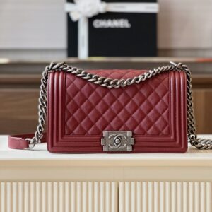 Túi Xách Chanel Boy Medium Replica 11 Cao Cấp Màu Đỏ 25cm (2)