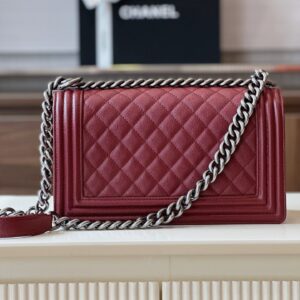 Túi Xách Chanel Boy Medium Replica 11 Cao Cấp Màu Đỏ 25cm (2)