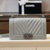Túi Xách Chanel Boy Medium Replica 11 Cao Cấp Màu Xám 25cm (2)