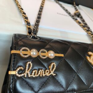 Túi Xách Chanel Charm Replica 11 Cao Cấp Màu Đen 22cm (2)