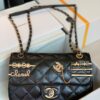 Túi Xách Chanel Charm Replica 11 Cao Cấp Màu Đen 22cm (2)