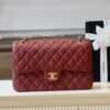 Túi Xách Chanel Classic Hand Bag Like Ạuth Cao Cấp Màu Đỏ Mận 25cm (2)