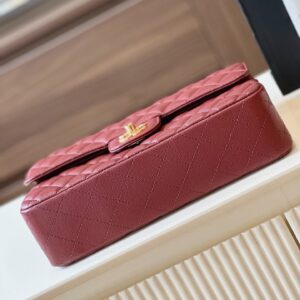 Túi Xách Chanel Classic Hand Bag Like Ạuth Cao Cấp Màu Đỏ Mận 25cm (2)