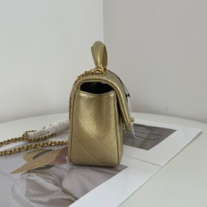 Túi Xách Chanel Handle Bag Mini Màu Vàng Replica 11 Cao Cấp 20cm (2)