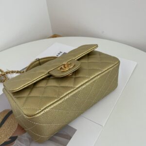 Túi Xách Chanel Handle Bag Mini Màu Vàng Replica 11 Cao Cấp 20cm (2)