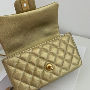 Túi Xách Chanel Handle Bag Mini Màu Vàng Replica 11 Cao Cấp 20cm (2)