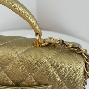 Túi Xách Chanel Handle Bag Mini Màu Vàng Replica 11 Cao Cấp 20cm (2)