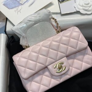 Túi Xách Chanel Handle Like Auth Nữ Màu Hồng 20cm (2)