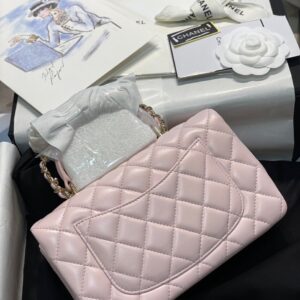 Túi Xách Chanel Handle Like Auth Nữ Màu Hồng 20cm (2)