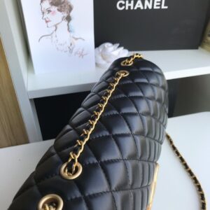 Túi Xách Chanel Replica 11 Cao Cấp Mặt Khóa Chanel Màu Đen 25cm (2)
