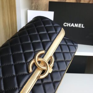 Túi Xách Chanel Replica 11 Cao Cấp Mặt Khóa Chanel Màu Đen 25cm (2)