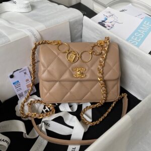 Túi Xách Chanel Xích Charm Replica 11 Cao Cấp Da Mịn 13x17x6cm (2)