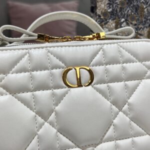 Túi Xách Dior Caro Replica 11 Cao Cấp Chất Da Mịn Màu Trắng 18cm (2)