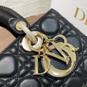 Túi Xách Dior D-Joy Replica 11 Cao Cấp Màu Đen Khóa Vàng 22×15cm (2)