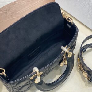 Túi Xách Dior D-Joy Replica 11 Cao Cấp Màu Đen Khóa Vàng 22×15cm (2)
