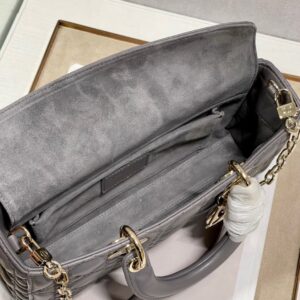 Túi Xách Dior D-Joy Replica 11 Chất Da Mịn Màu Xám 26×13 (2)