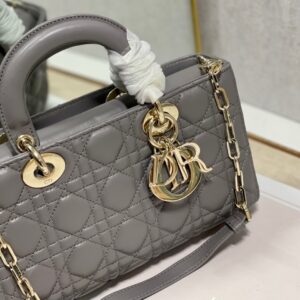 Túi Xách Dior D-Joy Replica 11 Chất Da Mịn Màu Xám 26×13 (2)
