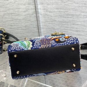 Túi Xách Dior Lady Đính Cườm Like Auth Khóa Vàng 24cm (2)