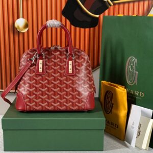 Túi Xách Goyard Alma Vendome Họa Tiết Monogram Rep 11 Màu Đỏ 24cm (2)