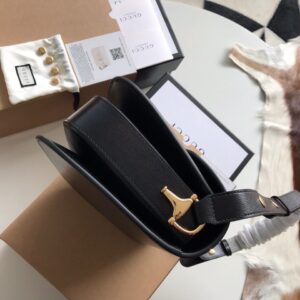 Túi Xách Gucci 1955 Horsebit Like Auth Da Mịn Màu Đen 25cm (2)