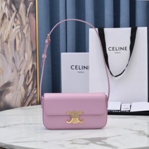 Túi Xách Hàng Hiệu Celine Triomphe Shoulder Bag Nữ Màu Hồng 20x12cm (1)