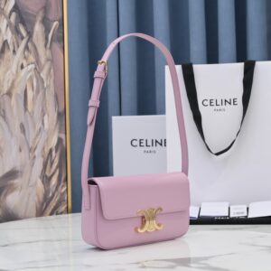 Túi Xách Hàng Hiệu Celine Triomphe Shoulder Bag Nữ Màu Hồng 20x12cm (1)