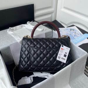 Túi Xách Hàng Hiệu Chanel Coco Handle Rep 11 Cao Cấp Màu Đen 28cm (2)