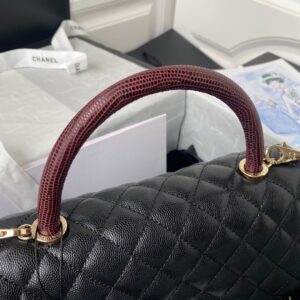 Túi Xách Hàng Hiệu Chanel Coco Handle Rep 11 Cao Cấp Màu Đen 28cm (2)