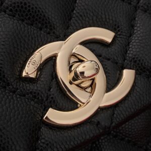 Túi Xách Hàng Hiệu Chanel Coco Handle Rep 11 Cao Cấp Màu Đen 28cm (2)