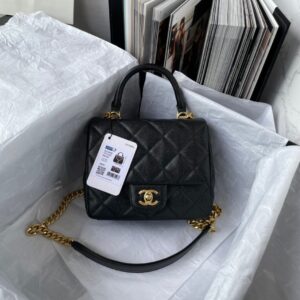 Túi Xách Hàng Hiệu Chanel Handle Mini Replica 11 Cao Cấp Màu Đen 20cm (2)
