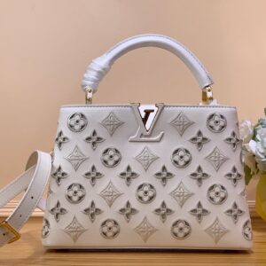 Túi Xách Hàng Hiệu Louis Vuitton LV Capucines Rep 11 Màu Trắng 27x18x9cm (2)