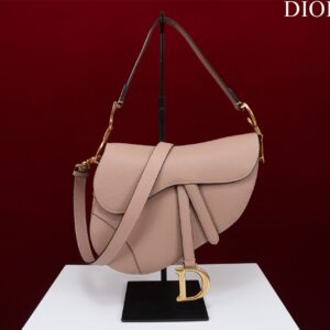 Túi Xách Like Auth Dior Saddle Yên Ngựa Nữ Màu Hồng Đất 25x20x6 (2)