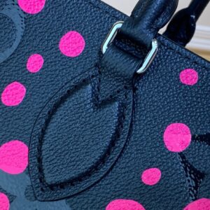 Túi Xách Louis Vuitton LV On The Go Họa Tiết Chấm Bi Hồng Rep 11 35x27x14cm (2)