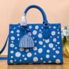 Túi Xách Louis Vuitton On The Go Replica 11 Màu Xanh Chấm Bi 25x19x15cm (2)