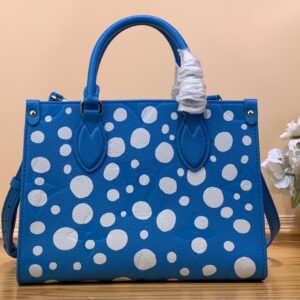 Túi Xách Louis Vuitton On The Go Replica 11 Màu Xanh Chấm Bi 25x19x15cm (2)